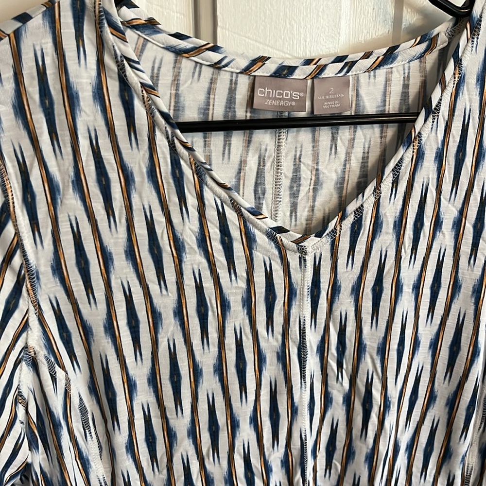 Chico Women's Blue Patterned Top